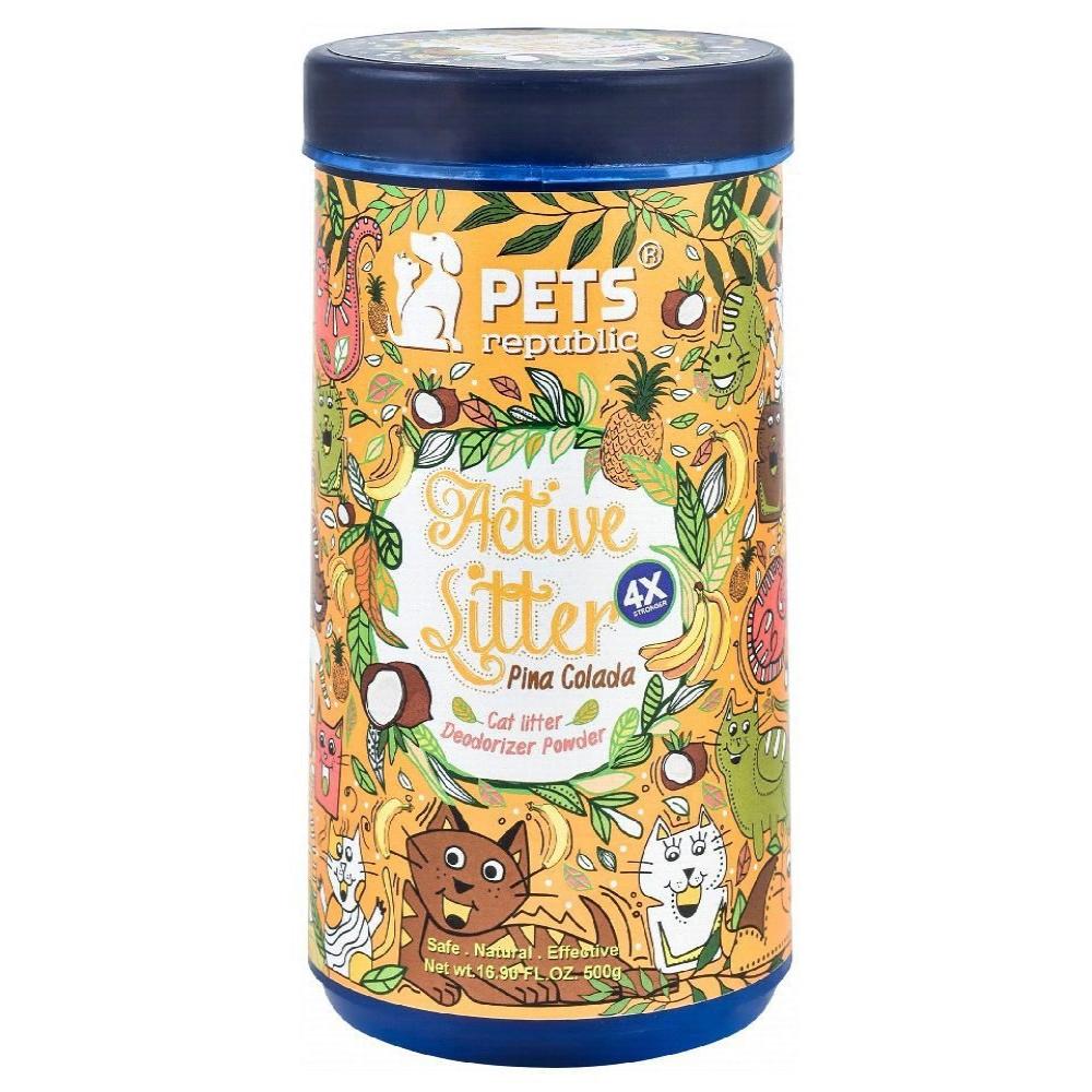 مسحوق مزيل الروائح الكريهة من فضلات القطط من Pets Republic برائحة Pina Colada 500 جرام