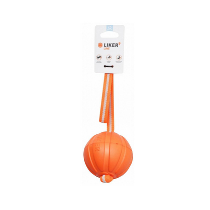 Collar Liker Line 9 Orange Ball Dog Toy with Hand Grip