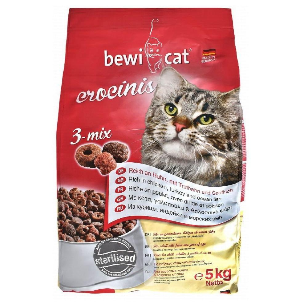 Bewi Cat Crocinis 3 Mix Dry Food Sterilized Adult Cats 5 kg