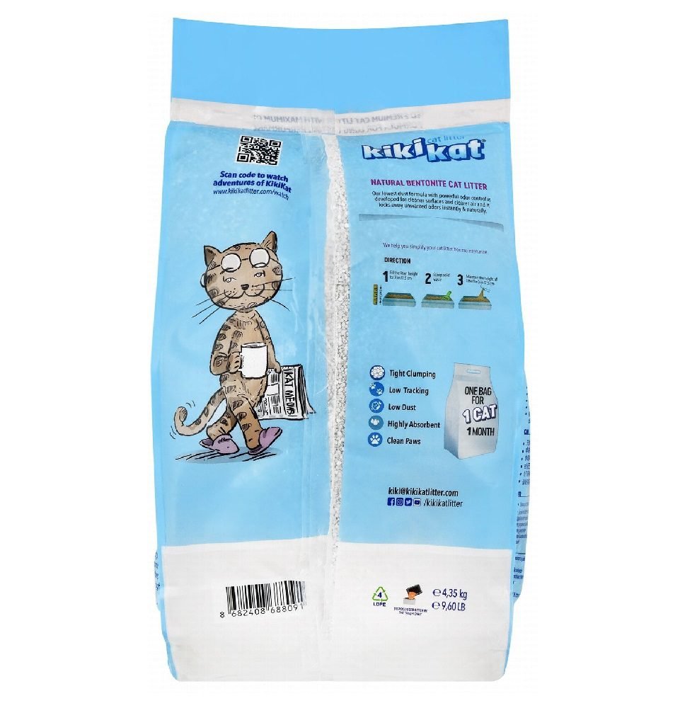 Kiki Kat White Bentonite Clumping Cat Litter Cleany 5 L