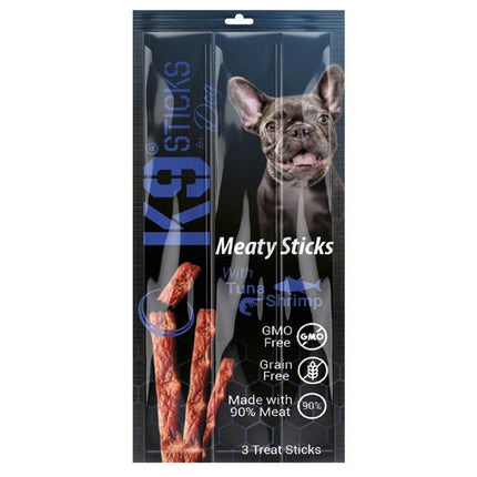 مكافآت الكلاب K9 Meaty Sticks مع التونة والروبيان 3 قطع
