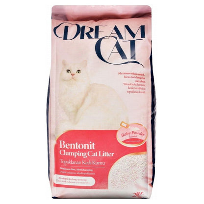 Dream Cat Bentonite Clumping Cat Litter Baby Powder Scent 20 L