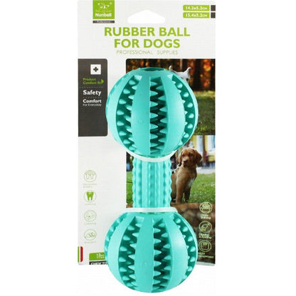 Nunbell Green Rubber Ball Chew Dog Toy