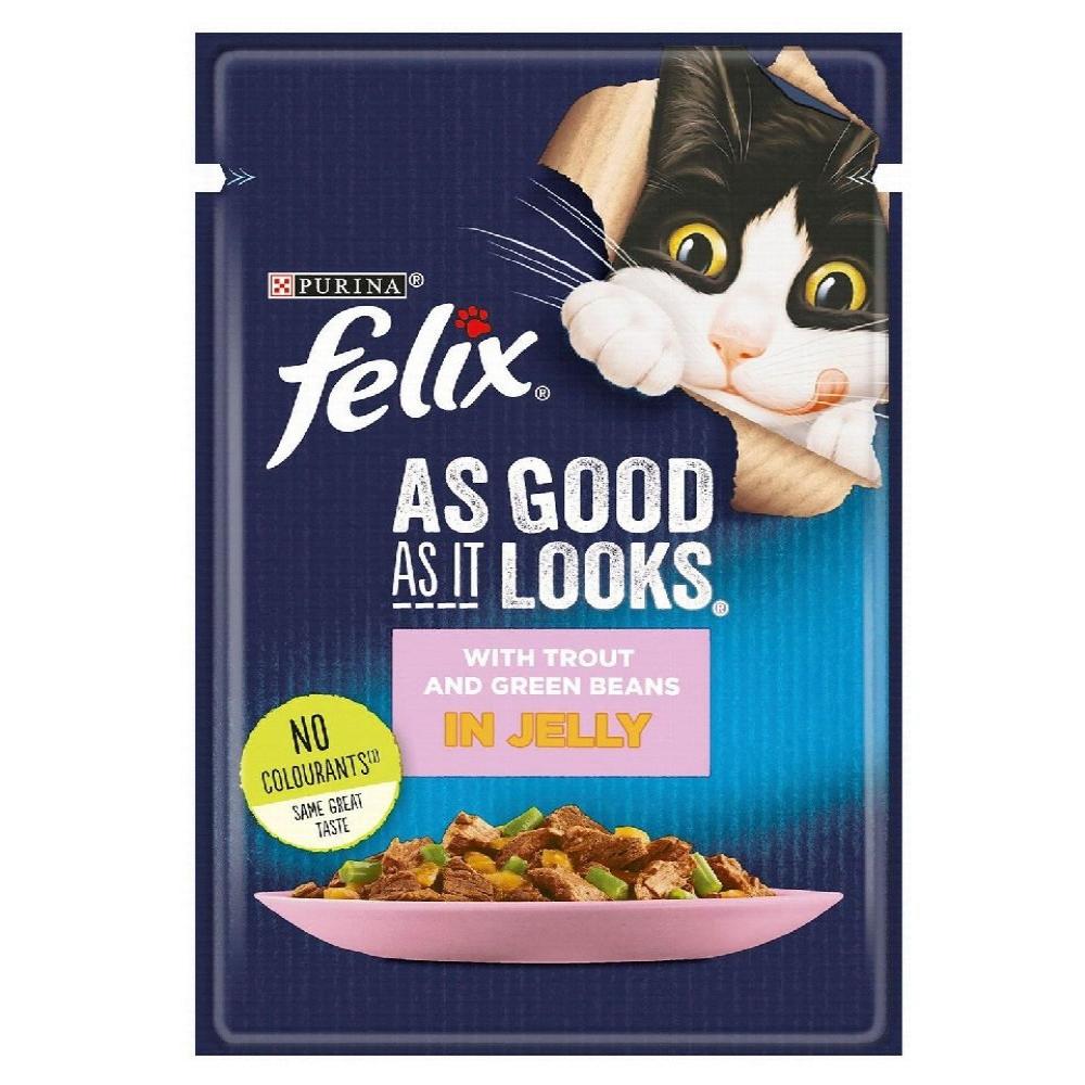 Purina Felix As Good As It Looks with Trout and Green Bean in Jelly 85gm