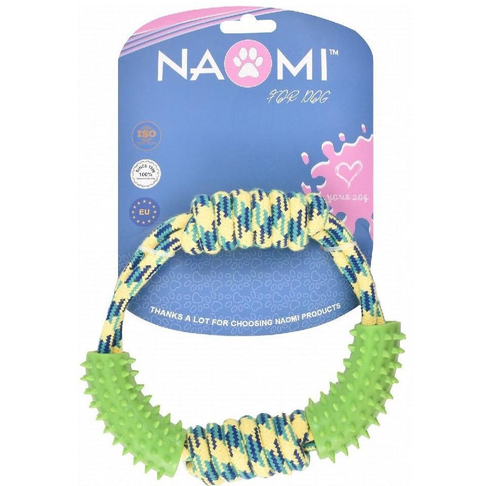 Naomi Pet Green Chew Toy With Cotton Rope