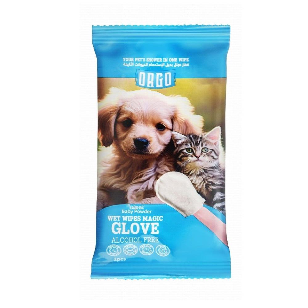 Orgo Pet Wet Wipe Glove Baby Powder Scent 1 wipes