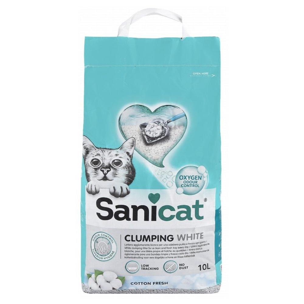 Sanicat White Clumping Cat Litter Cotton Fresh Scent 20 L