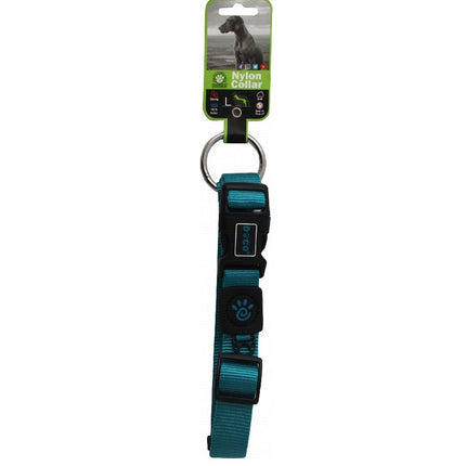 Doco Large Turquoise Nylon Dog Collar 46 to 66 in 2.5cm