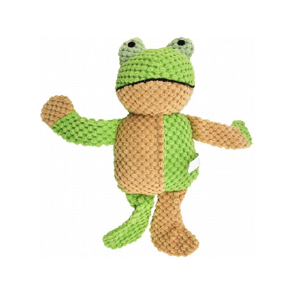 Soleil Brown and Green Frog Shaped Dog Plush Toy