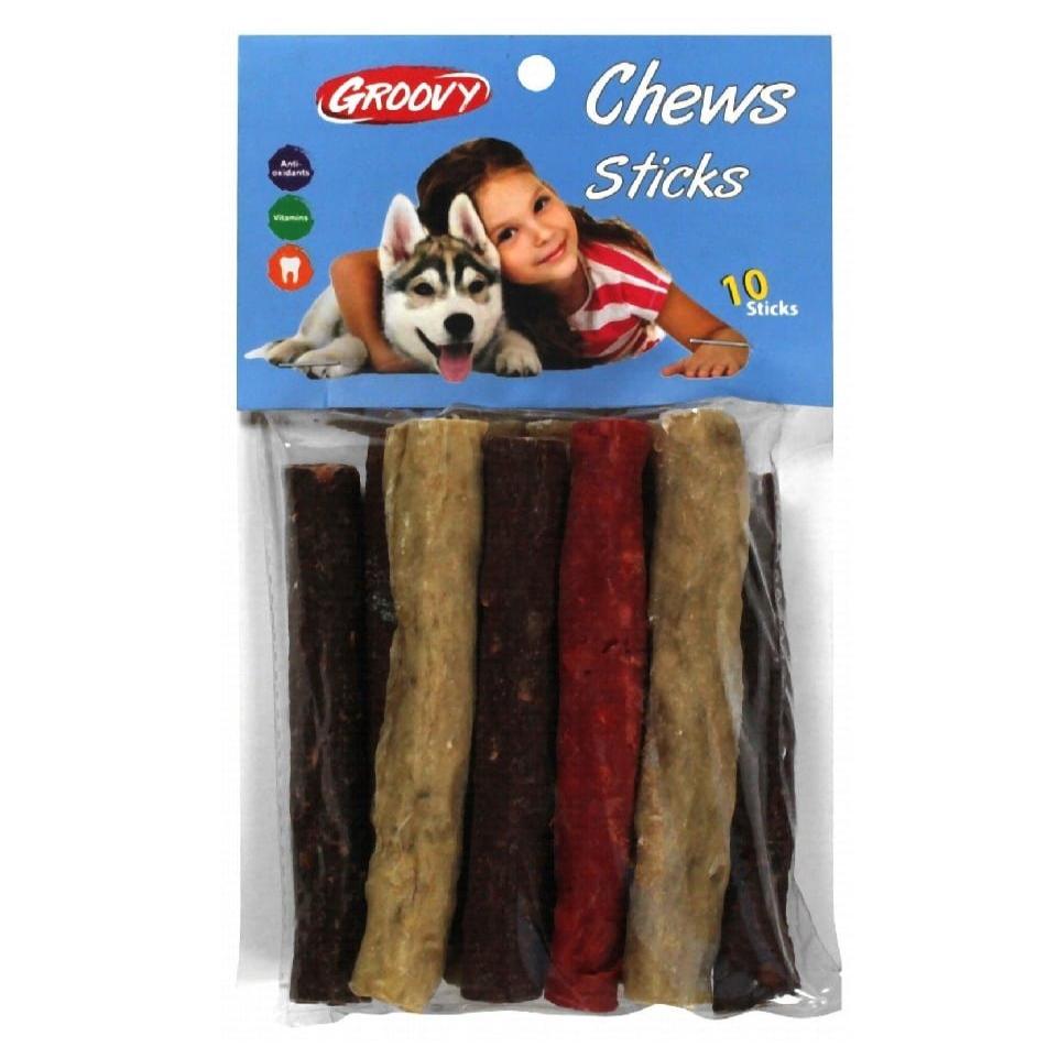 مكافآت الكلاب Groovy Chew Stick، 10 قطع في العبوة