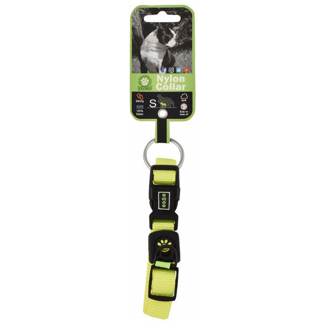 Doco Small Green Nylon Dog Collar 25 to 40 in 1.5cm