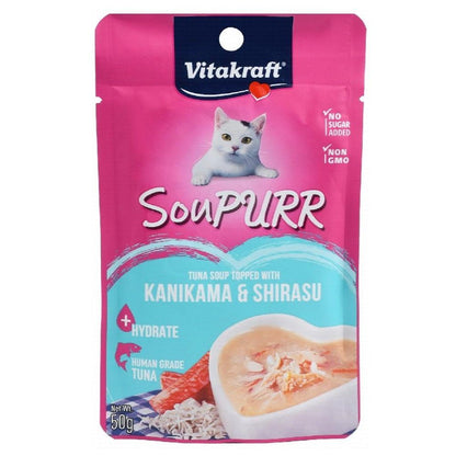 Vitakraft Soupurr Wet Cat Food Soup with Tuna Kanikama and Shirasu 50 gr