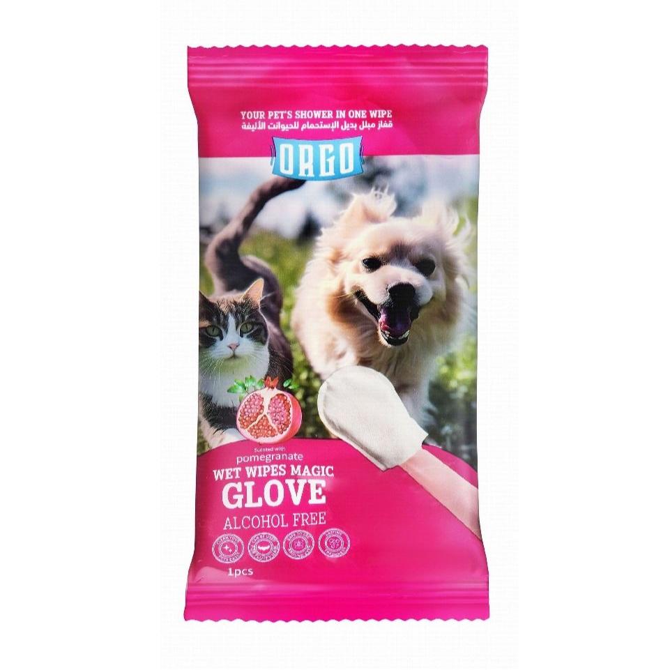 Orgo Pet Wet Wipe Glove Pomegranate Scent 1 wipes