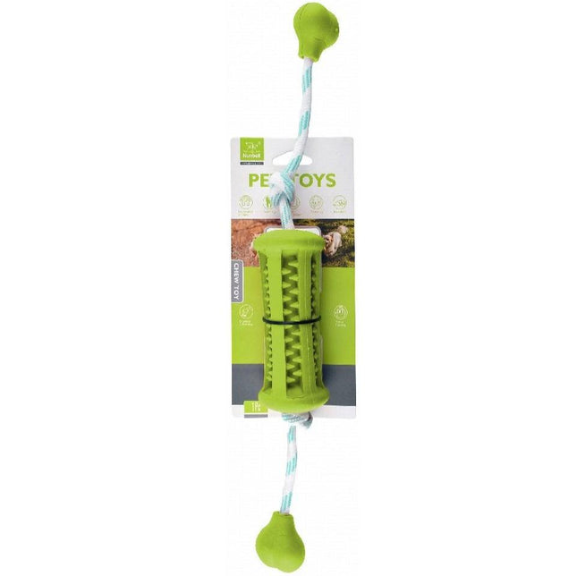 Nunbell Small Green Dog Chew Toy with Rope