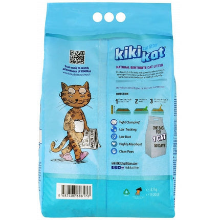 رمل قطط كيكي كات وايت بنتونيت متكتلة، 10 لتر، ماونتن فريش 