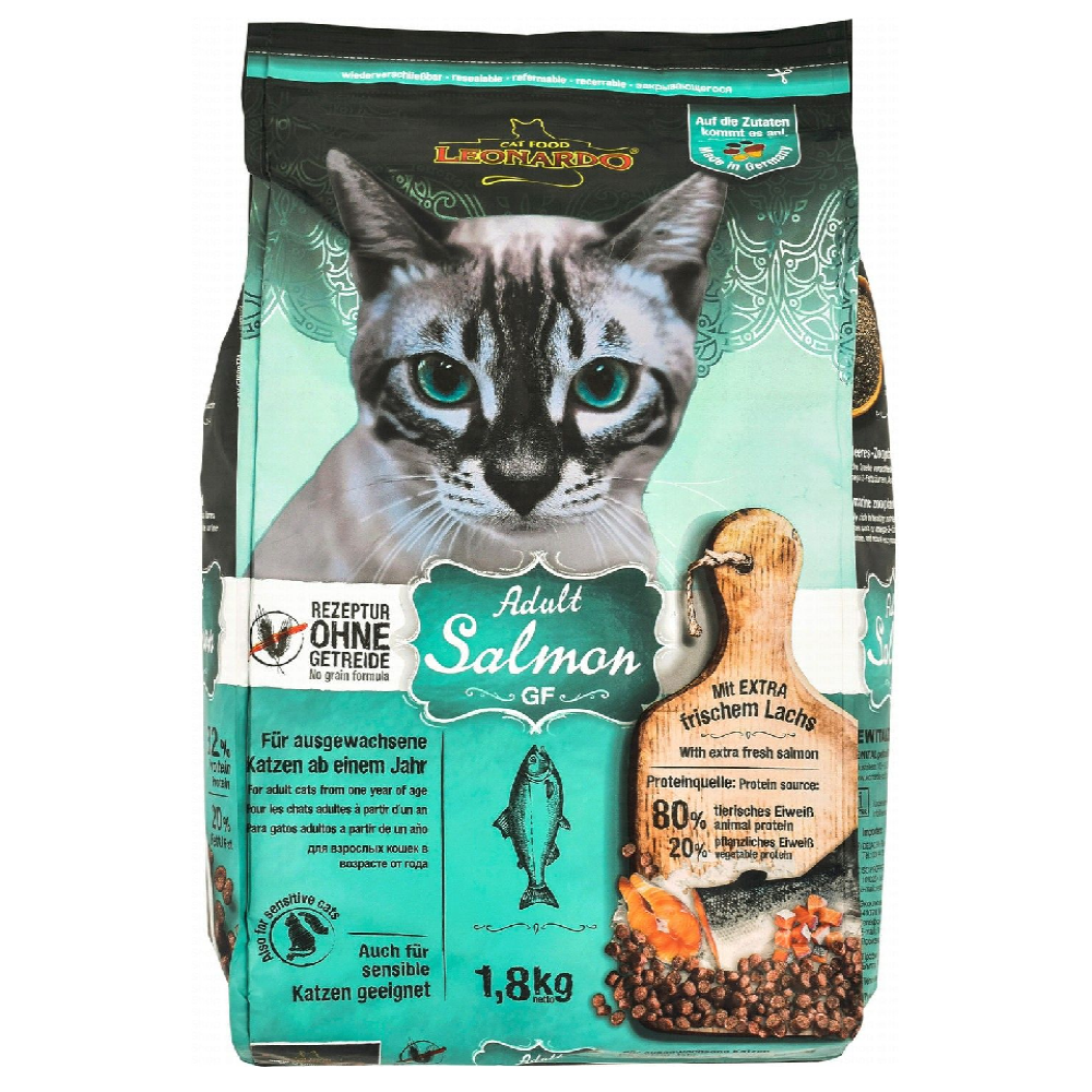 Leonardo Dry Food with Salmon for Sensitive and Adult Cats 1.8 kg