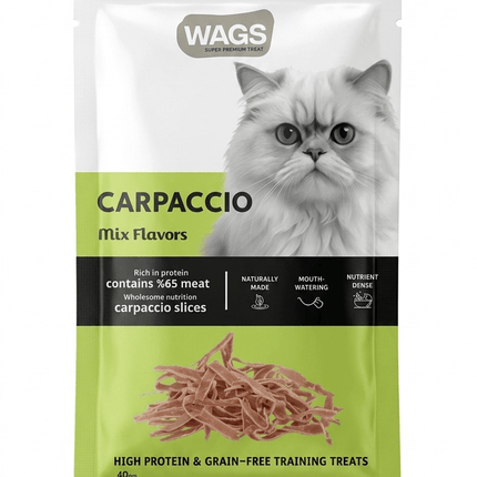 WAGS Cat Wags Carpaccio Mix Flavors Cat Treats 40g Grain Free Training Snacks