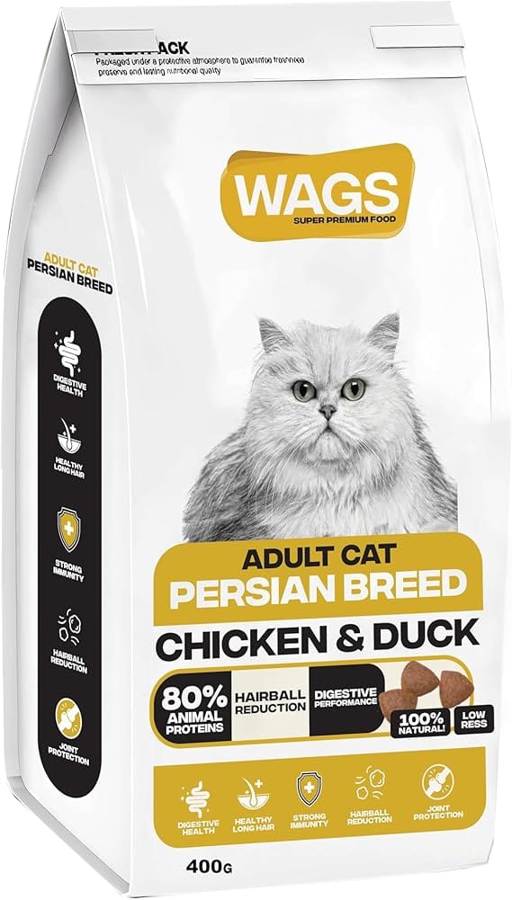 WAGS Cat WAGS Chicken and Duck Cat dry Food for Persian Adult 400g