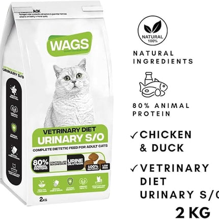 WAGS Cat WAGS Chicken and Duck Cat Dry Food Urinary S/O 2Kg