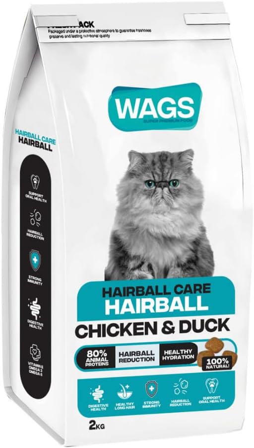 WAGS Cat WAGS Chicken and Duck Hairball Cat Dry food 2 Kg