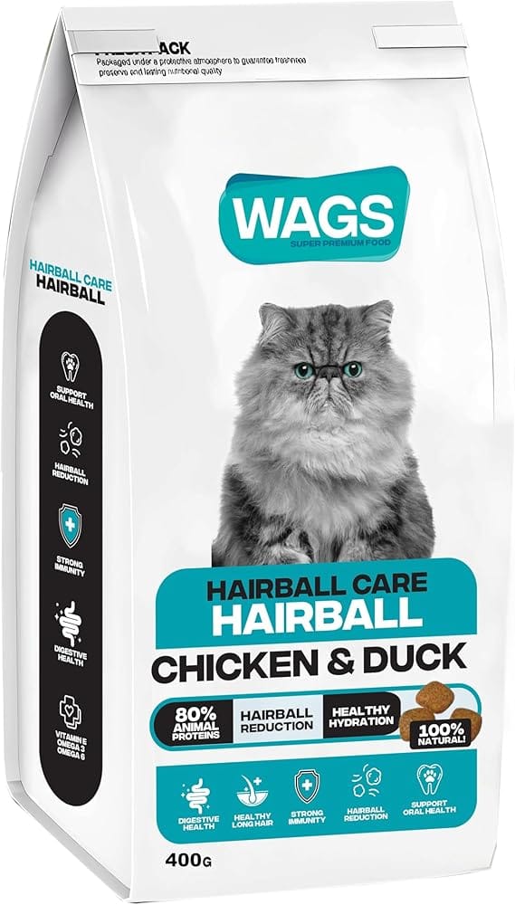 WAGS Cat WAGS Chicken and Duck Hairball Cat Dry food  400g