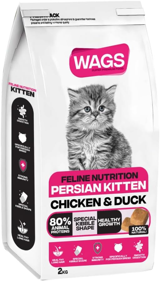 WAGS Cat WAGS Chicken and Duck Persian Kitten Cat Dry Food 2kg