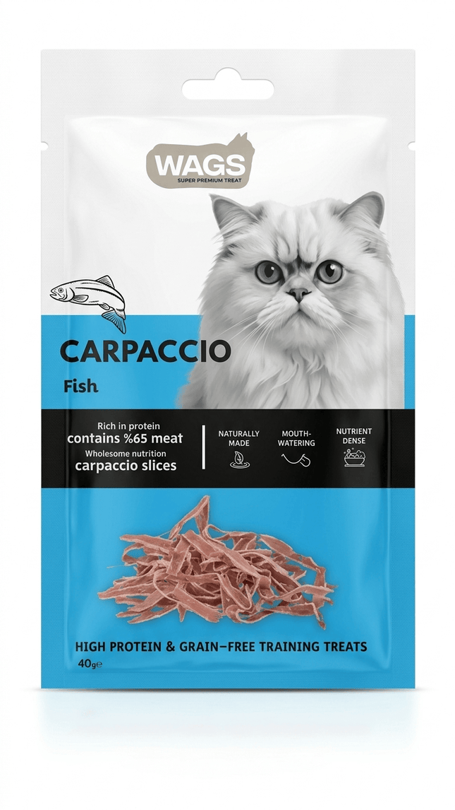 WAGS Cat Wags Fish Carpaccio Cat Treats  40g Grain Free Training Snacks