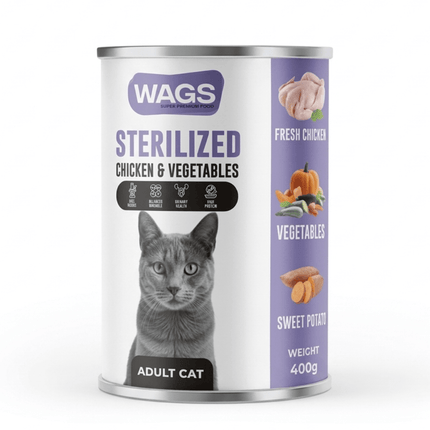 WAGS Cat WAGS Sterlized Cats  Chicken with Vegetables Pate 400g