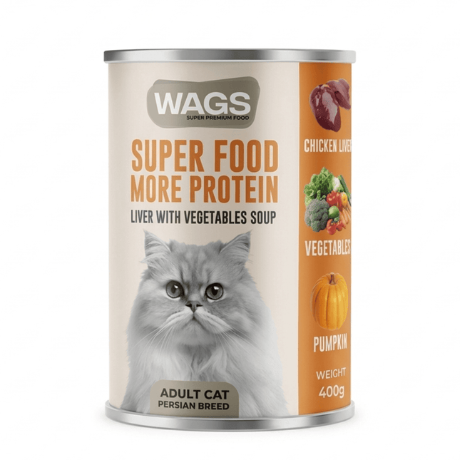 WAGS Cat WAGS Super Food Adult Cat Liver with Vegetables And Soup 400g