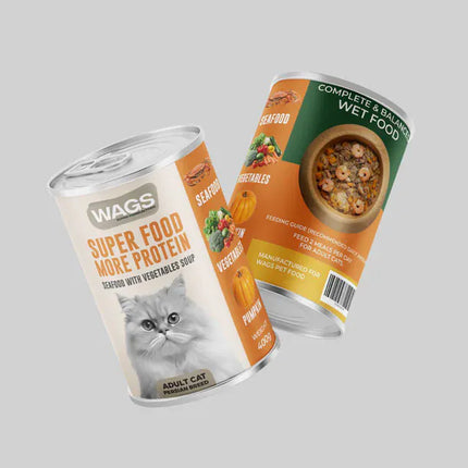 WAGS Cat WAGS Super Food Adult Cat Seafood Shrimp with Vegetables And Soup 400g