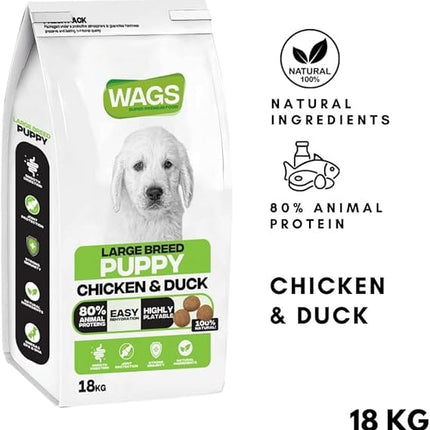 WAGS Dog WAGS Chicken and Duck Dog Dry Food for Large Breed Puppy 18Kg