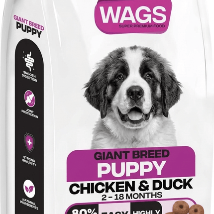 WAGS Dog WAGS Chicken and Duck Dog Dry Food Giant Breed Puppy 4Kg