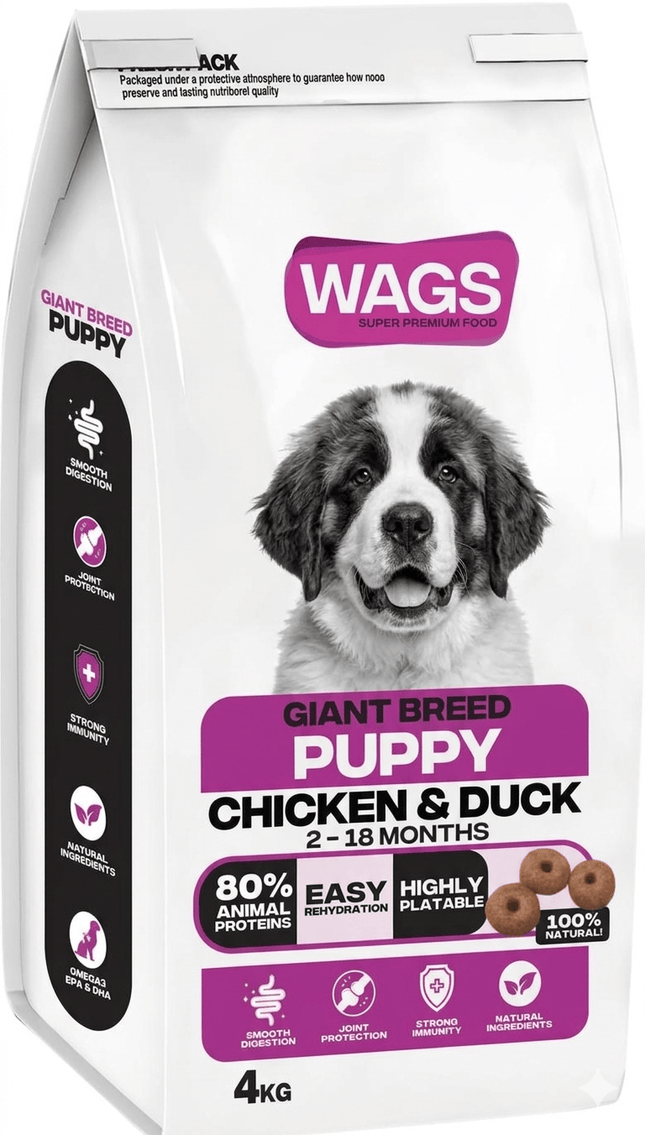 WAGS Dog WAGS Chicken and Duck Dog Dry Food Giant Breed Puppy 4Kg