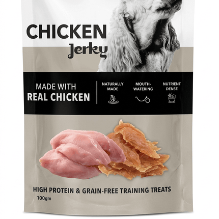 WAGS Dog Wags Chicken Jerky Dog Treats 100g Natural Grain Free High Protein Snacks