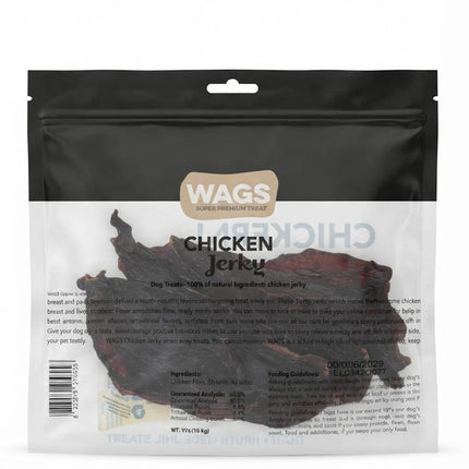 WAGS Dog Wags Chicken Jerky Dog Treats High Protein & Grain Free 300gm