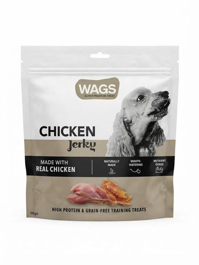 WAGS Dog Wags Chicken Jerky Dog Treats High Protein & Grain Free 300gm