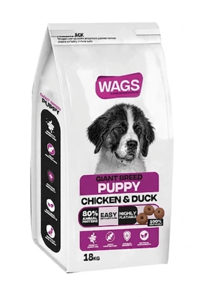 WAGS Dog WAGS Dry food For Puppy Giant dog with chicken and duck 18 kg