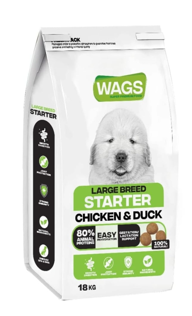 WAGS Dog WAGS Dry For Starter Large Breed ChickenAnd Duck 18KG