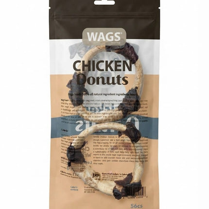 WAGS Dog Wags High Protein Dog Chews Chicken Donuts 2pcs Grain Free Treats