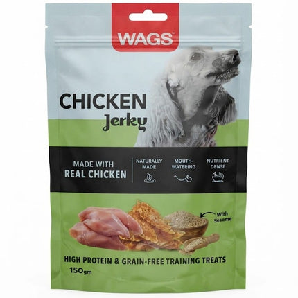 WAGS Dog Wags Real Chicken Jerky with Sesame 150g Grain Free Training Treats