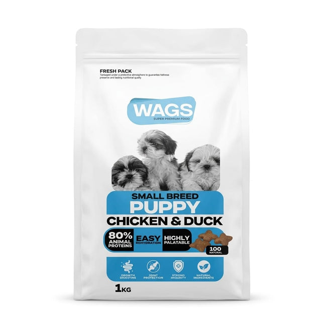 WAGS Dog Wags Small Breed Puppy Chicken and Duck Dry Dog Food 1 kg
