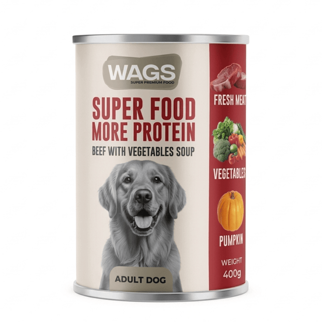 WAGS Dog WAGS Super Food Adult Dogs Chicken And Beef Mix Meat with Vegetables Soup 400g