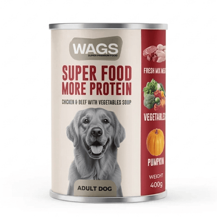 WAGS Dog WAGS Super Food Adult Dogs Chicken And Beef Mix Meat with Vegetables Soup 400g