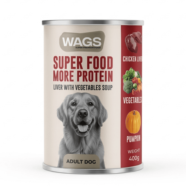 WAGS Dog WAGS Super Food Adult Dogs Chicken Liver with Vegetables And Soup 400g