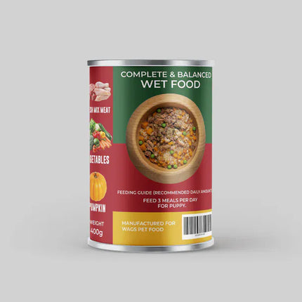 WAGS Dog WAGS Super Food for Puppy Mix Meat with Vegetables Soup 400g