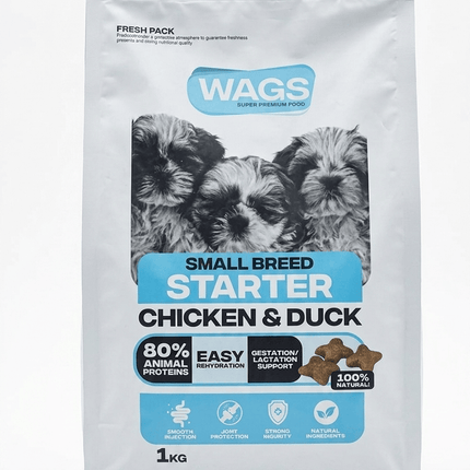 WAGS Dog WAGS Super Premium Starter Food Small Breed Chicken And Duck 1kg