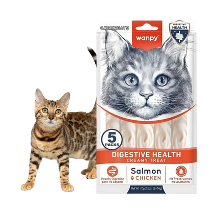 Wanpy Cat Wanpy Cat Digestive Health Treats Creamy Salmon And Chicken 5 pcs