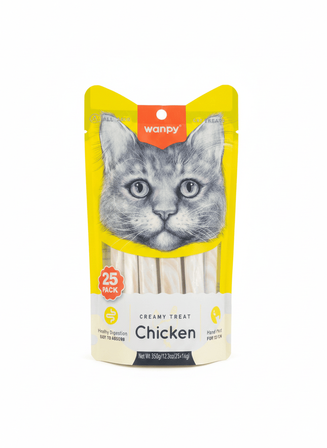 Wanpy Cat Wanpy Creamy Lickable Cat Treats Chicken  24 Pieces