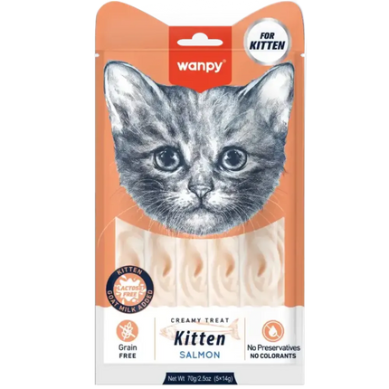 Wanpy Cat WANPY Creamy Treat For Kitten Salmon 5 in 14g