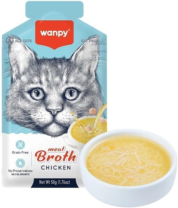 Wanpy cat Wanpy Grain-Free Meat Broth Chicken for Cats 50g